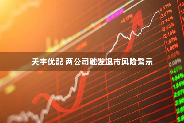 天宇优配 两公司触发退市风险警示